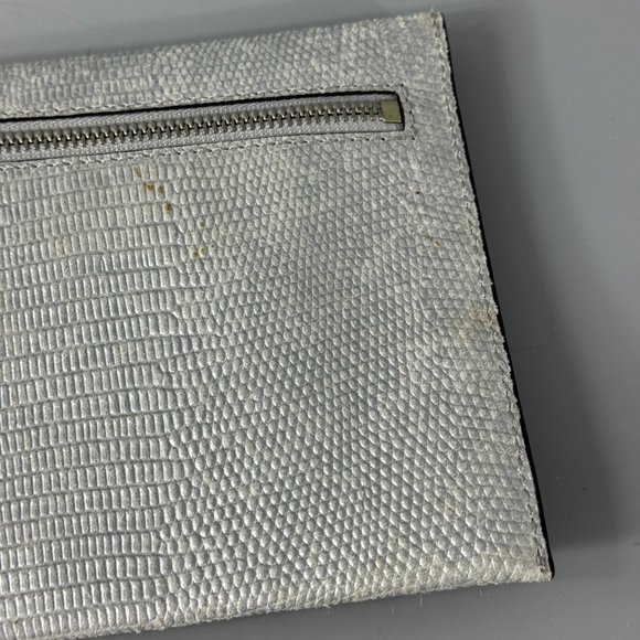 Michael Kors Silver Croc-Print Clutch with Rhinestones - Picture 7 of 13